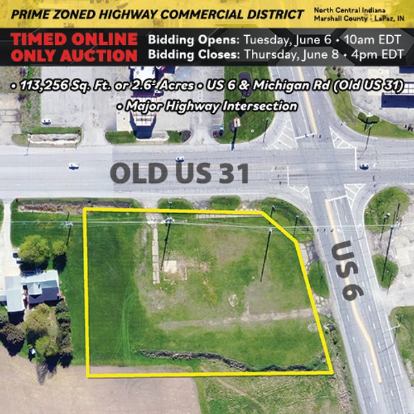 TIMED ONLINE ONLY PRIME ZONED HIGHWAY COMMERCIAL DISTRICT REAL ESTATE AUCTION