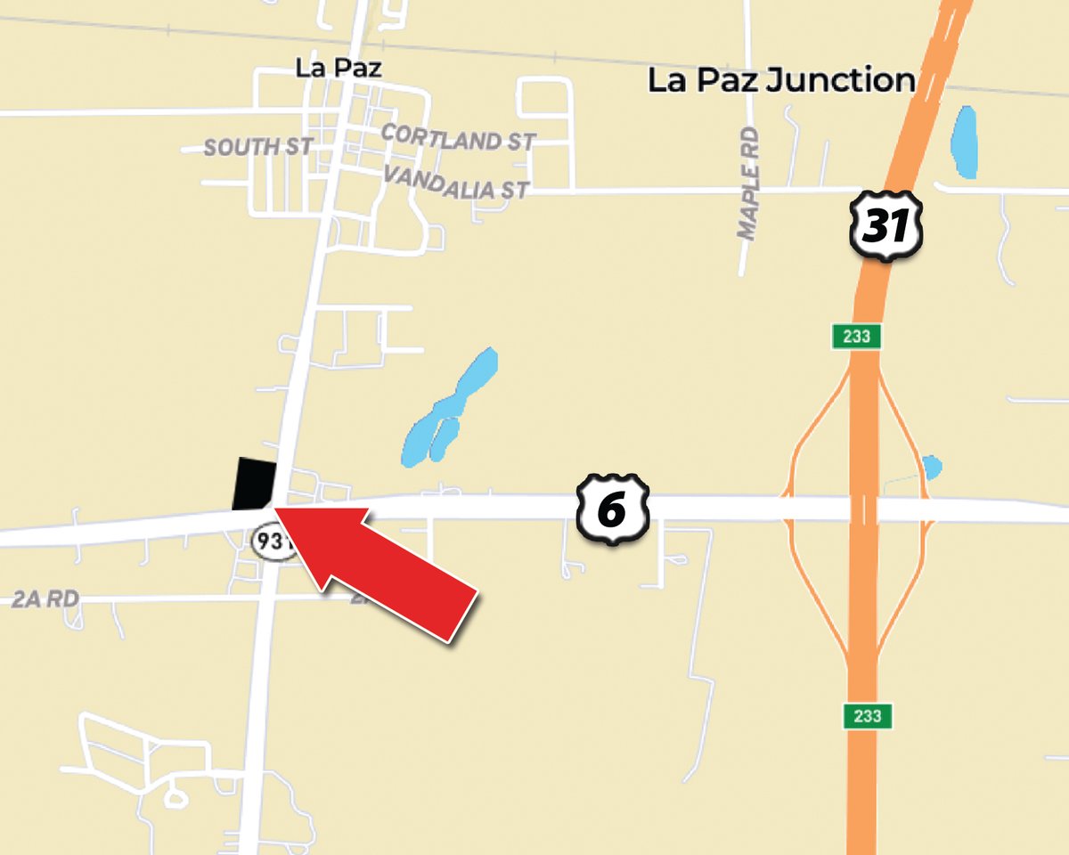 Area map - TIMED ONLINE ONLY PRIME ZONED HIGHWAY COMMERCIAL DISTRICT REAL ESTATE AUCTION