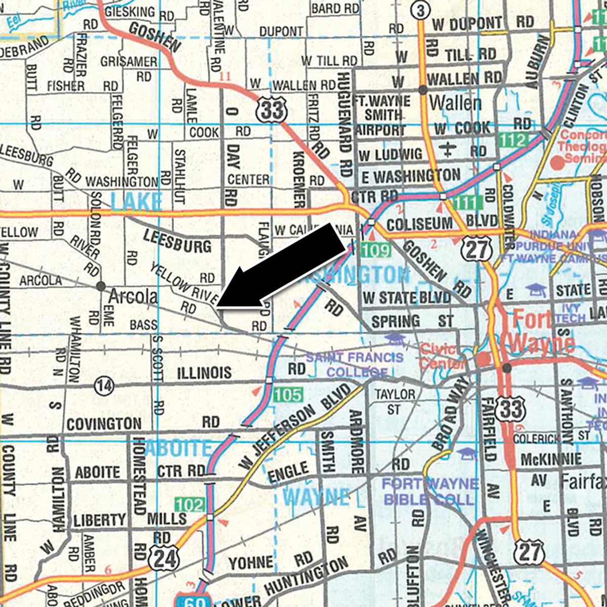 Area map - TIMED ONLINE ONLY PERSONAL PROPERTY AUCTION IN ALLEN COUNTY, INDIANA