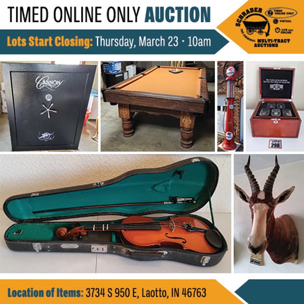 TIMED ONLINE ONLY PERSONAL PROPERTY AUCTION IN NOBLE COUNTY, INDIANA