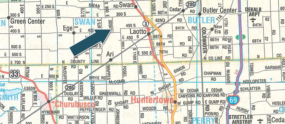 Area map - TIMED ONLINE ONLY PERSONAL PROPERTY AUCTION IN NOBLE COUNTY, INDIANA