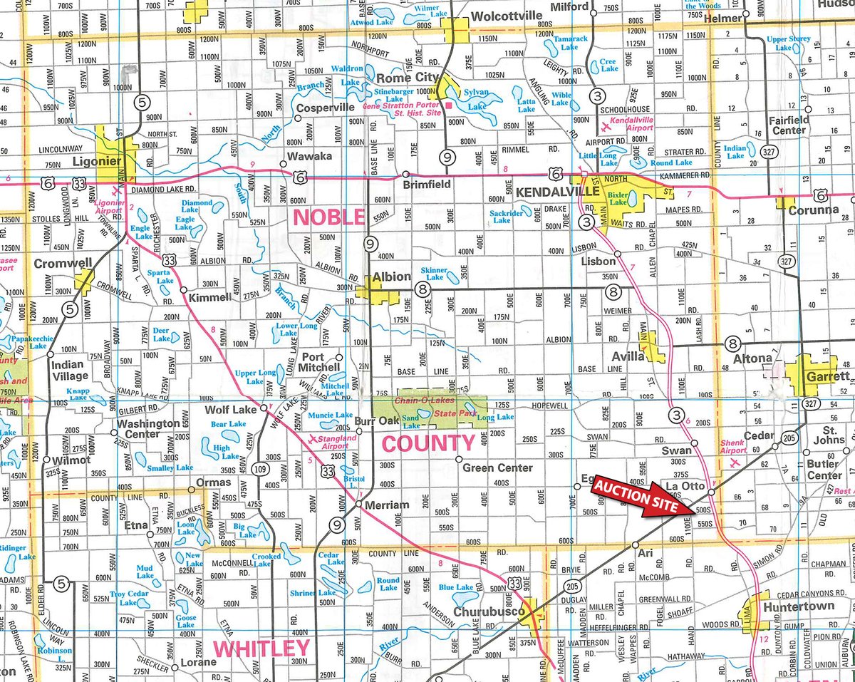 Area map - TIMED ONLINE ONLY PERSONAL PROPERTY AUCTION IN NOBLE COUNTY, INDIANA