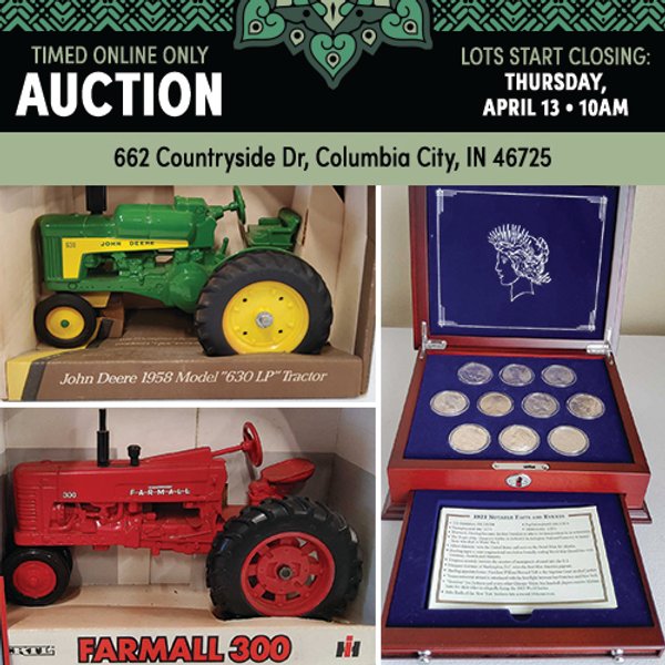TIMED ONLINE ONLY PERSONAL PROPERTY AUCTION IN WHITLEY COUNTY, INDIANA
