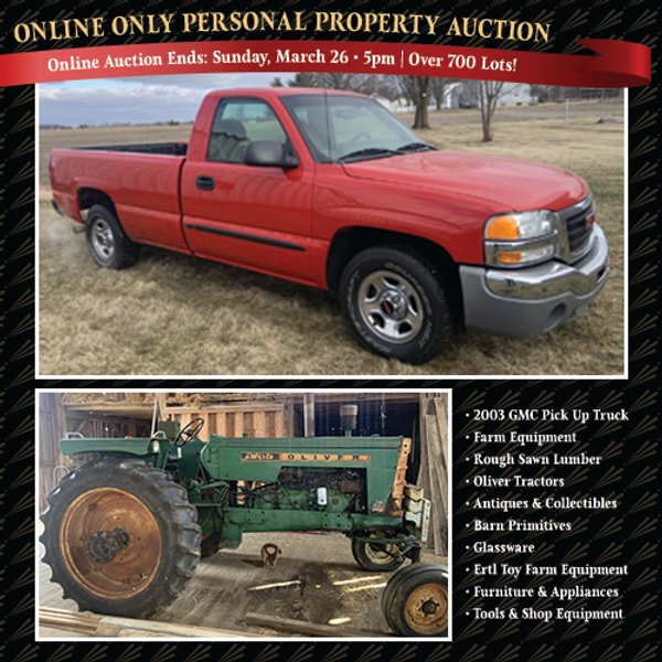 TIMED ONLINE ONLY PERSONAL PROPERTY AUCTION IN ALLEN COUNTY, INDIANA