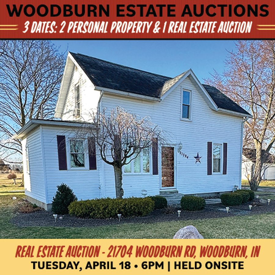 REAL ESTATE AUCTION IMMACULATE 3 BEDROOM HOME W/ LARGE GARAGE ON NEARLY 1 ACRE LOT IN ALLEN COUNTY, INDIANA