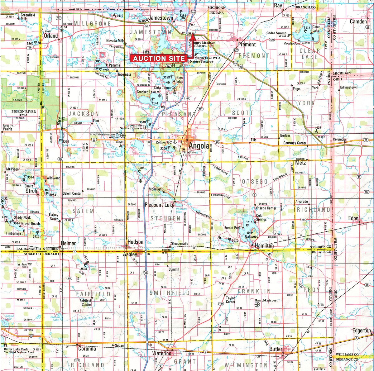 Area map - FARM EQUIPMENT AUCTION IN STEUBEN COUNTY, INDIANA