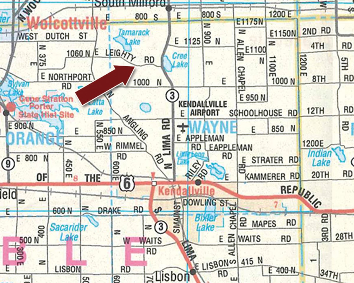 Area map - FARM EQUIPMENT AUCTION IN NOBLE COUNTY, INDIANA