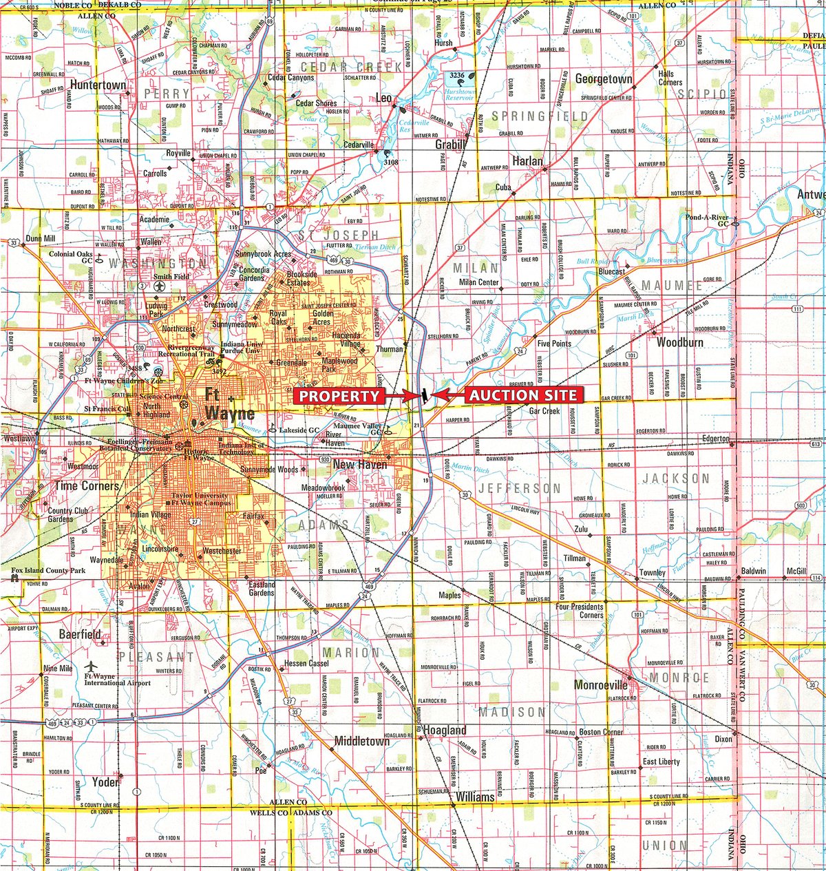 Area map - TIMED ONLINE ONLY PERSONAL PROPERTY AUCTION IN ALLEN COUNTY, INDIANA