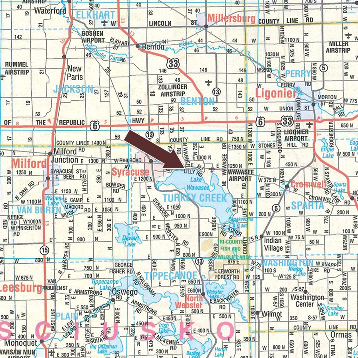 Area map - TIMED ONLINE ONLY PERSONAL PROPERTY AUCTION IN KOSCIUSKO COUNTY, INDIANA