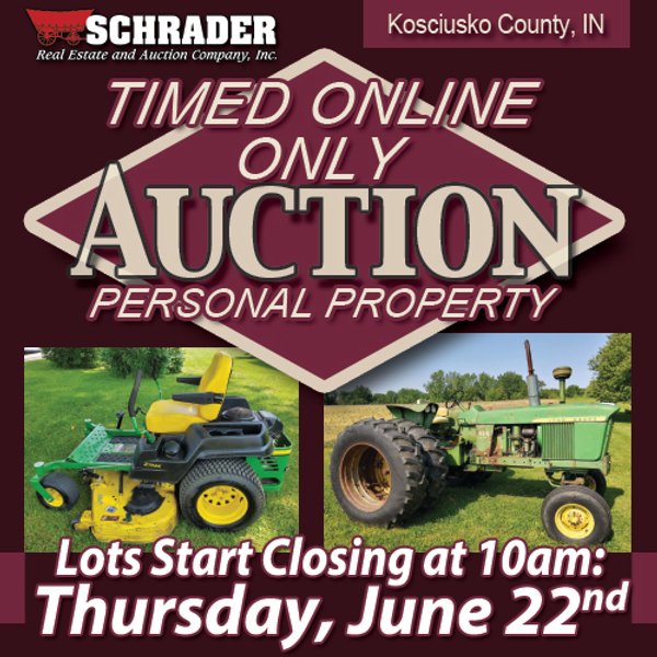 TIMED ONLINE ONLY PERSONAL PROPERTY AUCTION IN KOSCIUSKO COUNTY, INDIANA