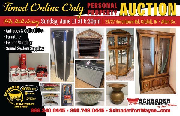 TIMED ONLINE ONLY PERSONAL PROPERTY AUCTION IN ALLEN COUNTY, INDIANA