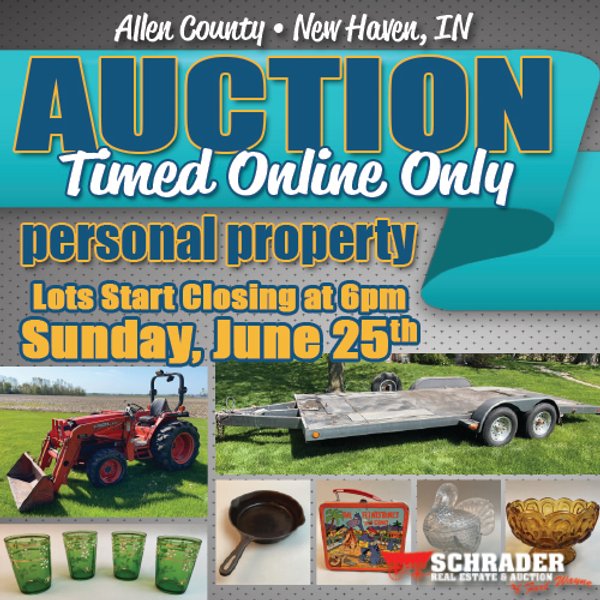 TIMED ONLINE ONLY PERSONAL PROPERTY AUCTION IN ALLEN COUNTY, INDIANA