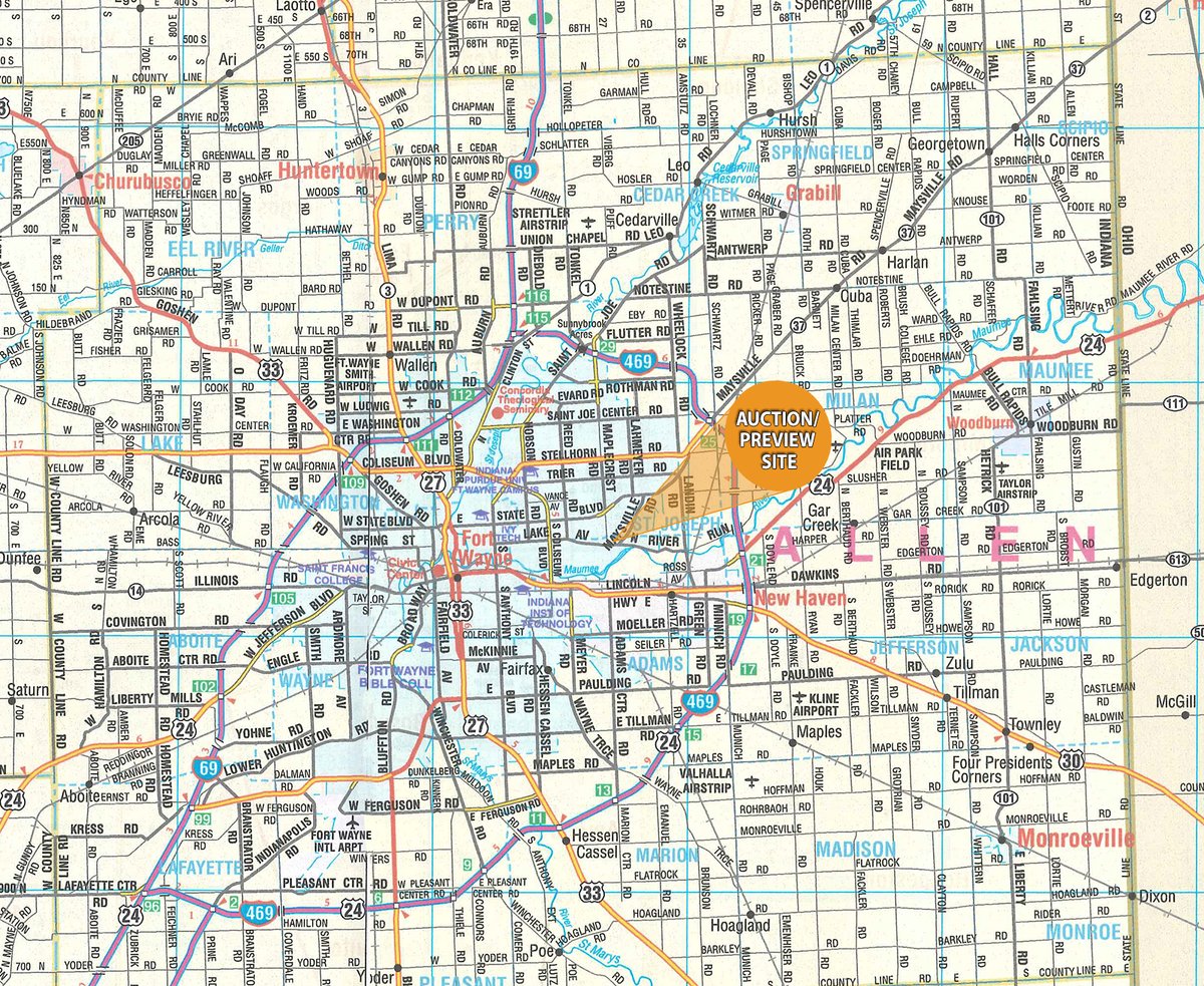 Area map - TIMED ONLINE ONLY PERSONAL PROPERTY AUCTION IN ALLEN COUNTY, INDIANA