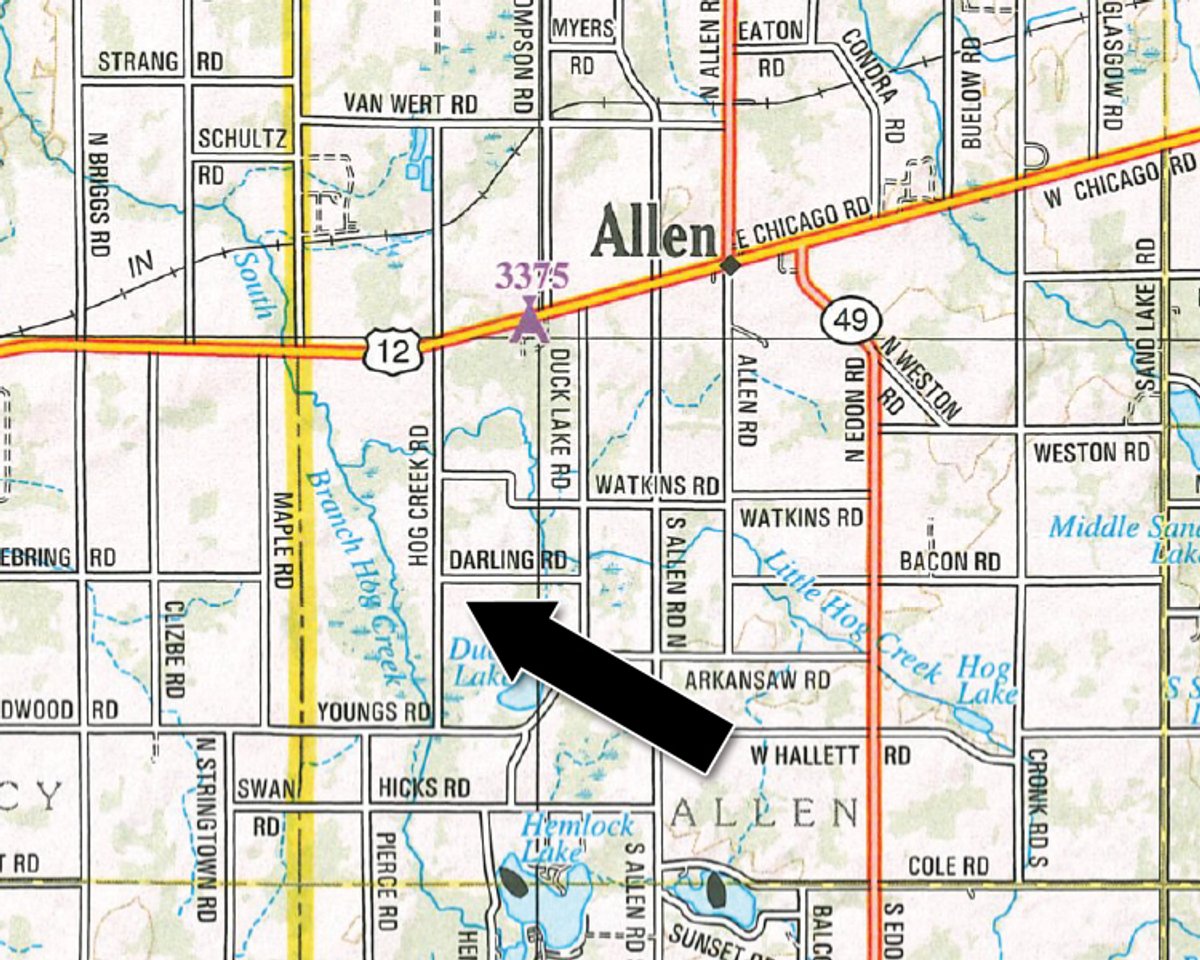 Area map - TIMED ONLINE ONLY PERSONAL PROPERTY AUCTION IN HILLSDALE COUNTY, MICHIGAN