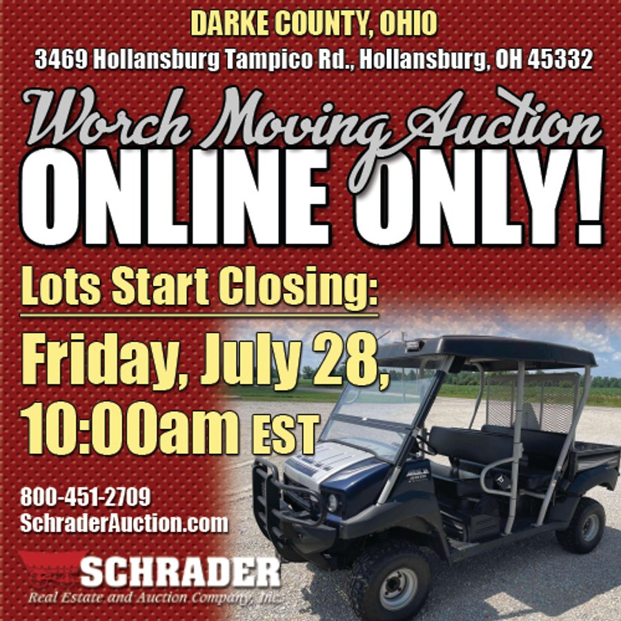 TIMED ONLINE ONLY PERSONAL PROPERTY MOVING AUCTION IN DARKE COUNTY, OHIO