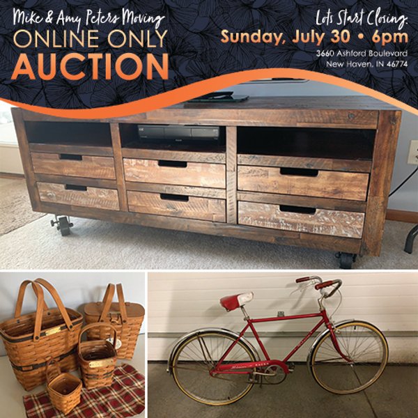 ONLINE ONLY MOVING AUCTION IN ALLEN COUNTY, INDIANA
