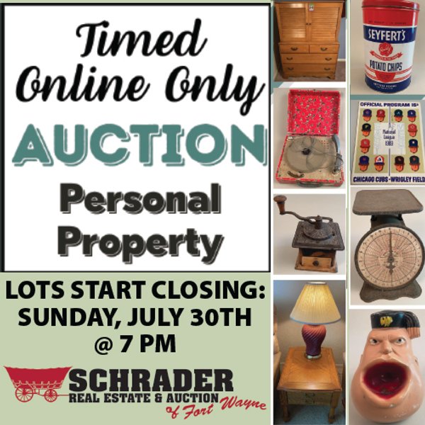 TIMED ONLINE ONLY PERSONAL PROPERTY AUCTION IN ALLEN COUNTY, INDIANA