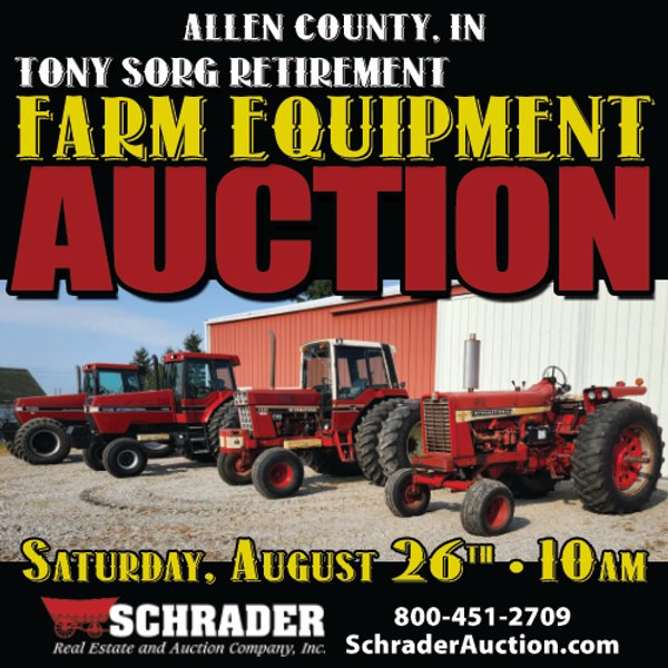 RETIREMENT FARM EQUIPMENT AUCTION IN ALLEN COUNTY, INDIANA
