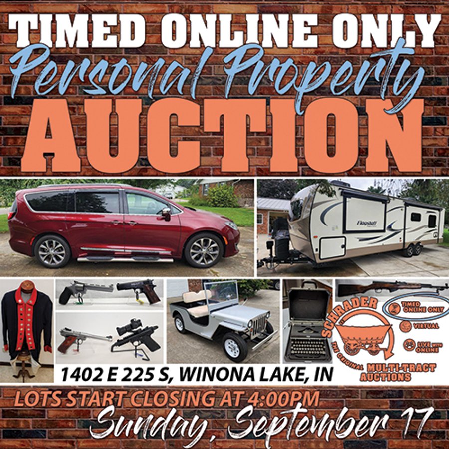 TIMED ONLINE ONLY PERSONAL PROPERTY AUCTION IN KOSCIUSKO COUNTY, INDIANA
