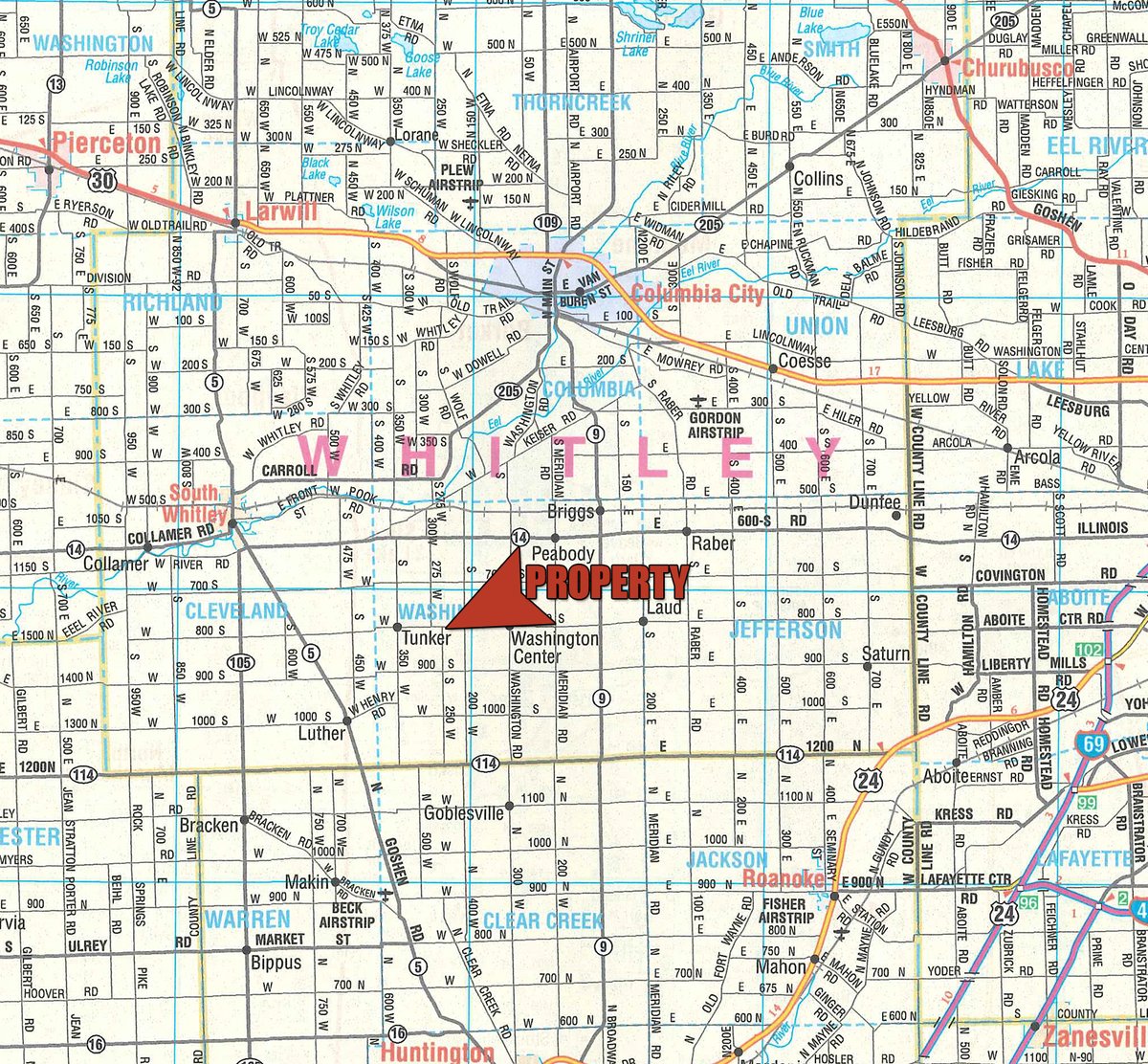 Area map - SEALED BID AUCTION GRAIN STORAGE IN WHITLEY COUNTY, INDIANA