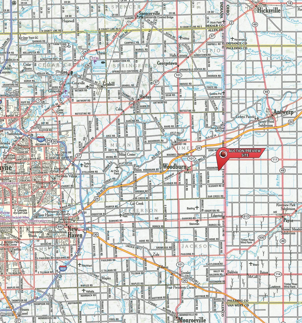 Area map - TIMED ONLINE ONLY PERSONAL PROPERTY AUCTION IN ALLEN COUNTY, INDIANA