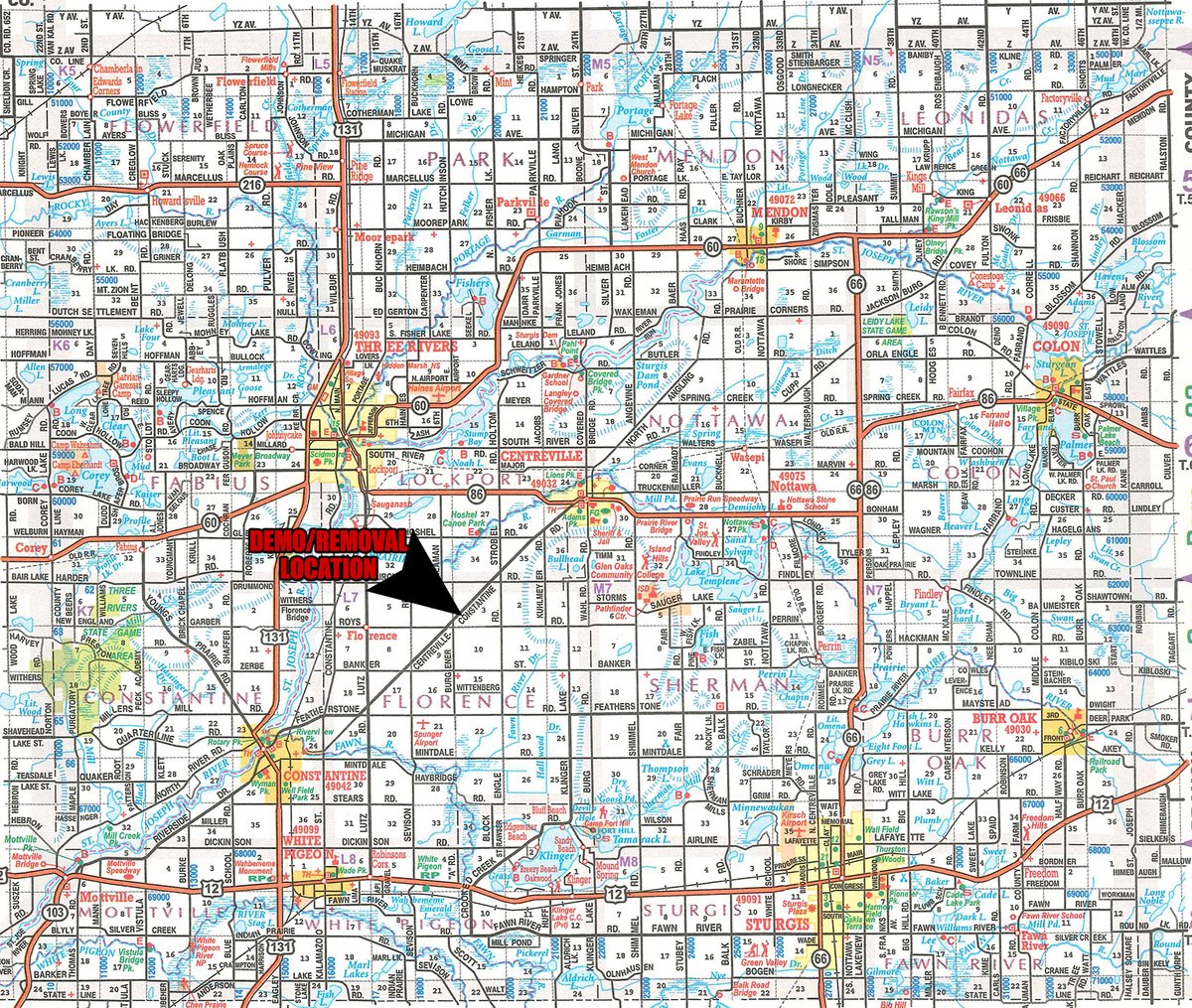 Area map - TIMED ONLINE ONLY PERSONAL PROPERTY/FARM EQUIPMENT DEMOLITION & REMOVAL AUCTION IN ST. JOSEPH COUNTY, MI