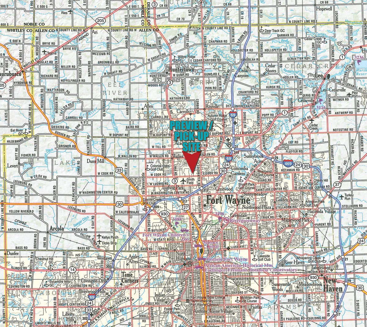 Area map - TIMED ONLINE ONLY LUMBER AUCTION IN ALLEN COUNTY, INDIANA