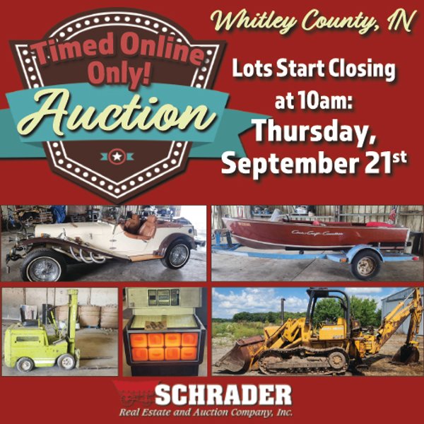TIMED ONLINE ONLY PERSONAL PROPERTY AUCTION IN WHITLEY COUNTY, INDIANA