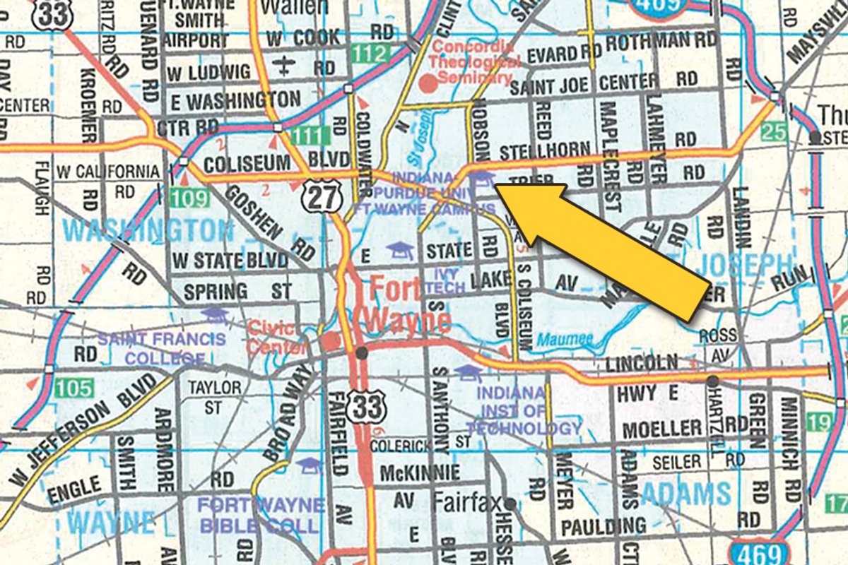 Area map - REAL ESTATE AUCTION - HOME OFFERED IN 1 TRACT IN ALLEN COUNTY, INDIANA