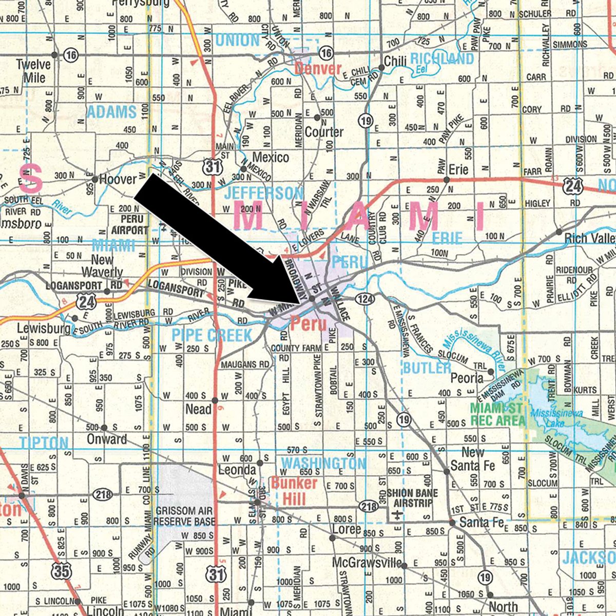 Area map - TIMED ONLINE ONLY PERSONAL PROPERTY AUCTION IN MIAMI COUNTY, INDIANA