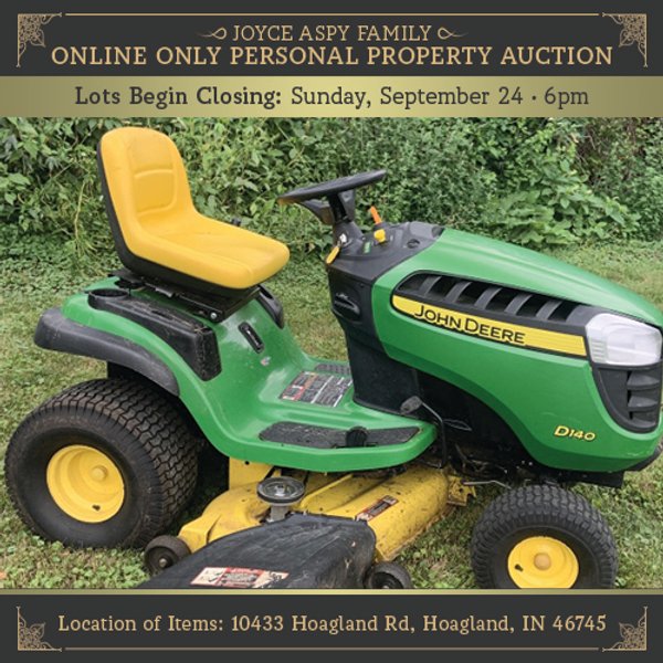 TIMED ONLINE ONLY PERSONAL PROPERTY AUCTION IN ALLEN COUNTY, INDIANA
