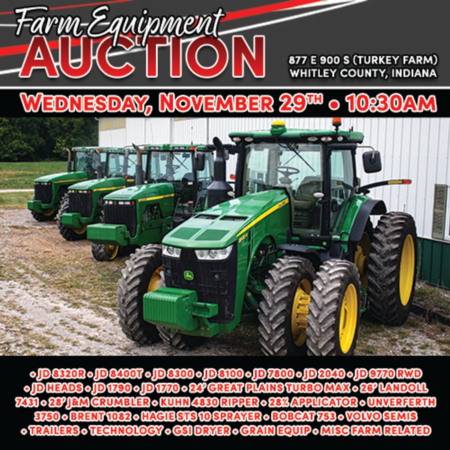 FARM EQUIPMENT AUCTION IN WHITLEY COUNTY, INDIANA