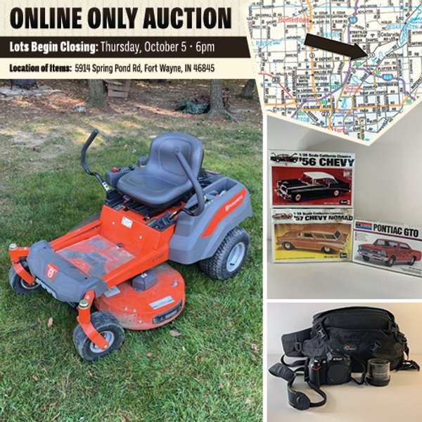 TIMED ONLINE ONLY PERSONAL PROPERTY AUCTION IN ALLEN COUNTY, INDIANA