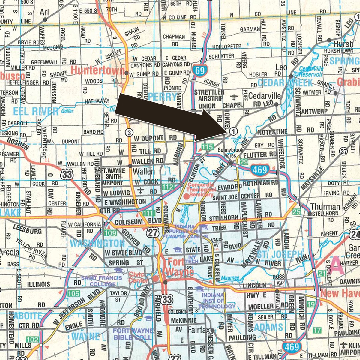 Area map - TIMED ONLINE ONLY PERSONAL PROPERTY AUCTION IN ALLEN COUNTY, INDIANA