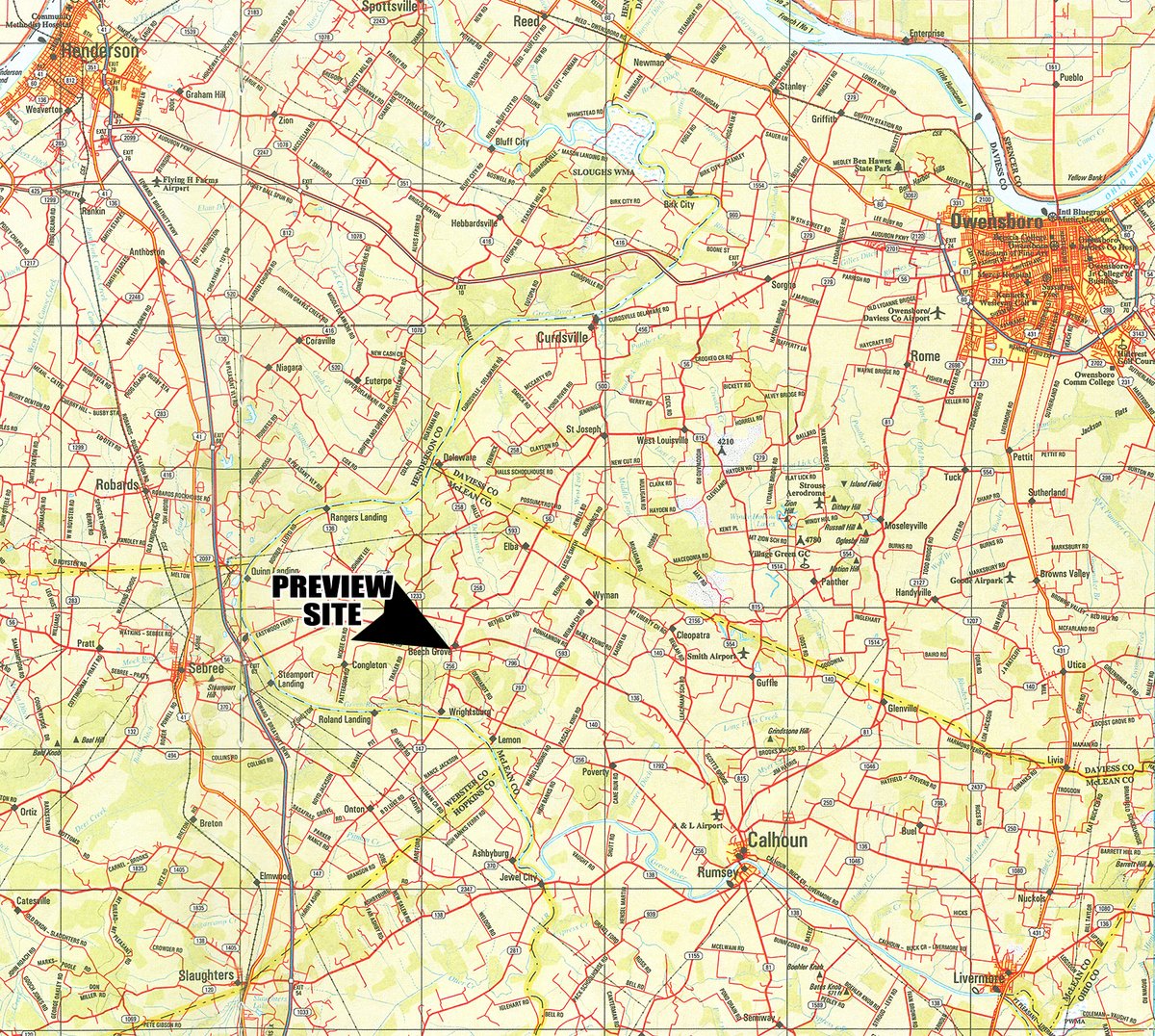 Area map - TIMED ONLINE ONLY PERSONAL PROPERTY AUCTION IN MCLEAN COUNTY, KENTUCKY