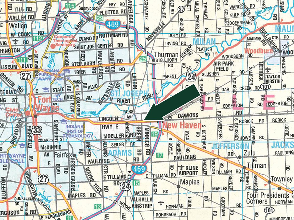 Area map - MEYER TRUCKING BUSINESS LIQUIDATION TIMED ONLINE ONLY AUCTION IN NEW HAVEN, IN