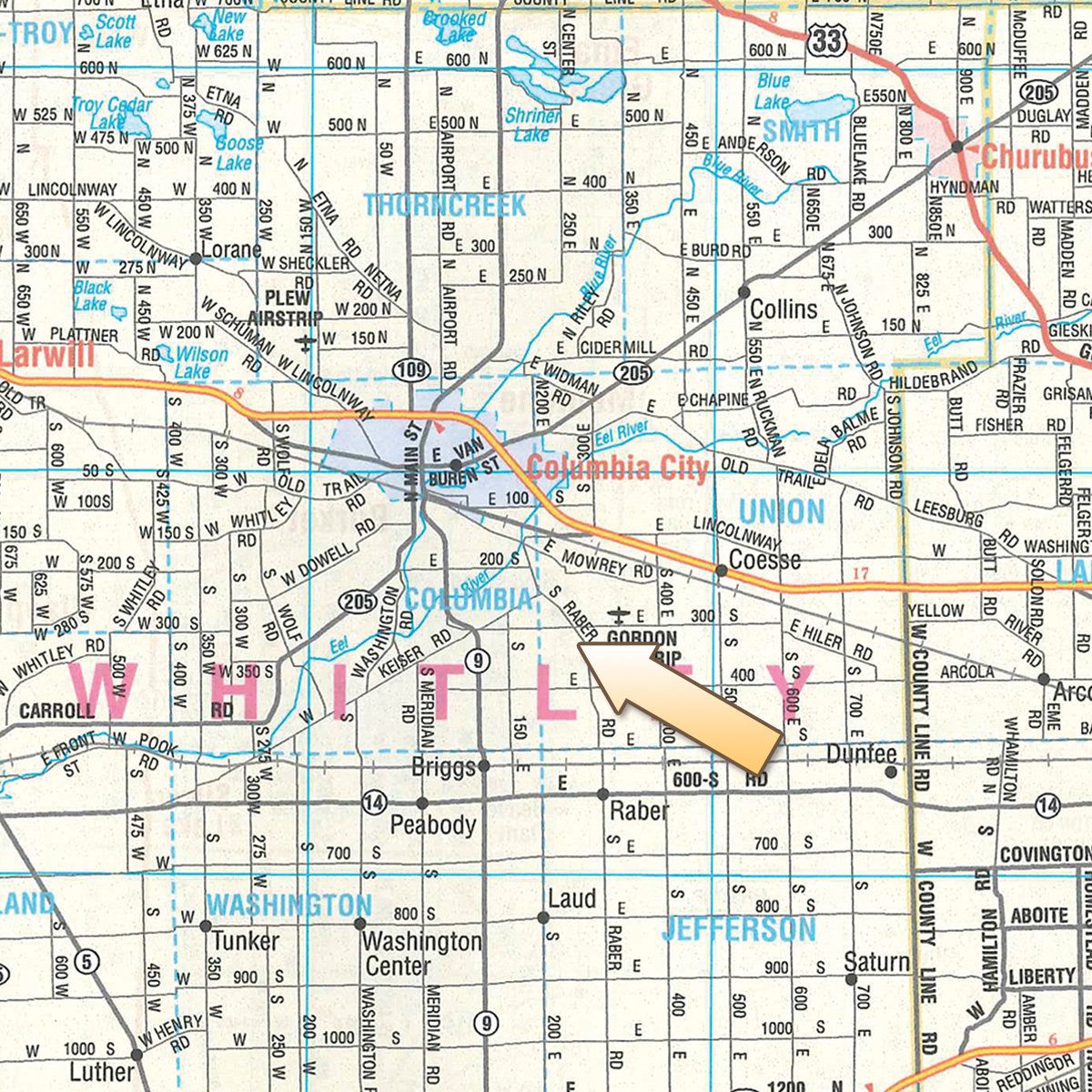 Area map - TIMED ONLINE ONLY PERSONAL PROPERTY AUCTION IN WHITLEY COUNTY, INDIANA