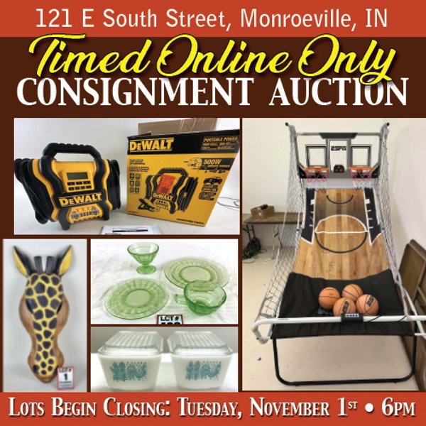 TIMED ONLINE ONLY PERSONAL PROPERTY AUCTION IN ALLEN COUNTY, INDIANA
