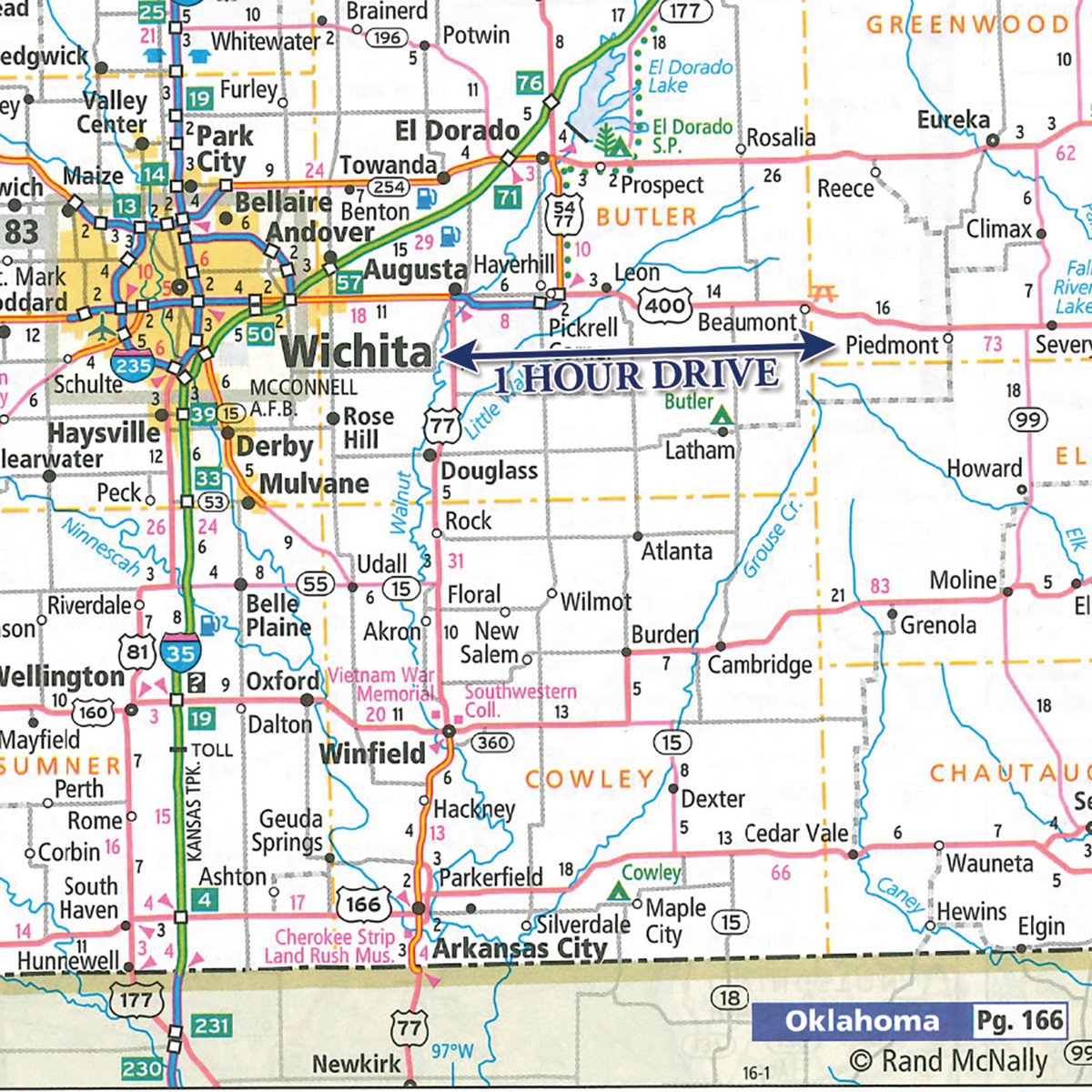 Area map - Kansas Flint Hills Hunting and Pasture Auction - 470+/- Acres Offered in 6 Tracts in Elk County, Kansas