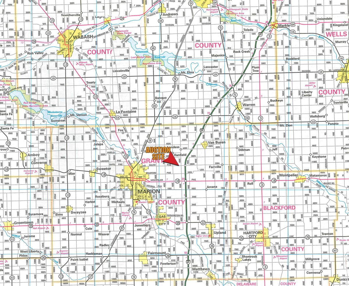 Area map - FARM EQUIPMENT AUCTION IN GRANT COUNTY, INDIANA