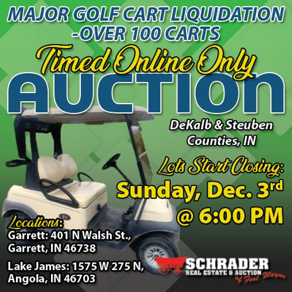 TIMED ONLINE ONLY PERSONAL PROPERTY AUCTION IN DEKALB & STEUBEN COUNTIES, INDIANA