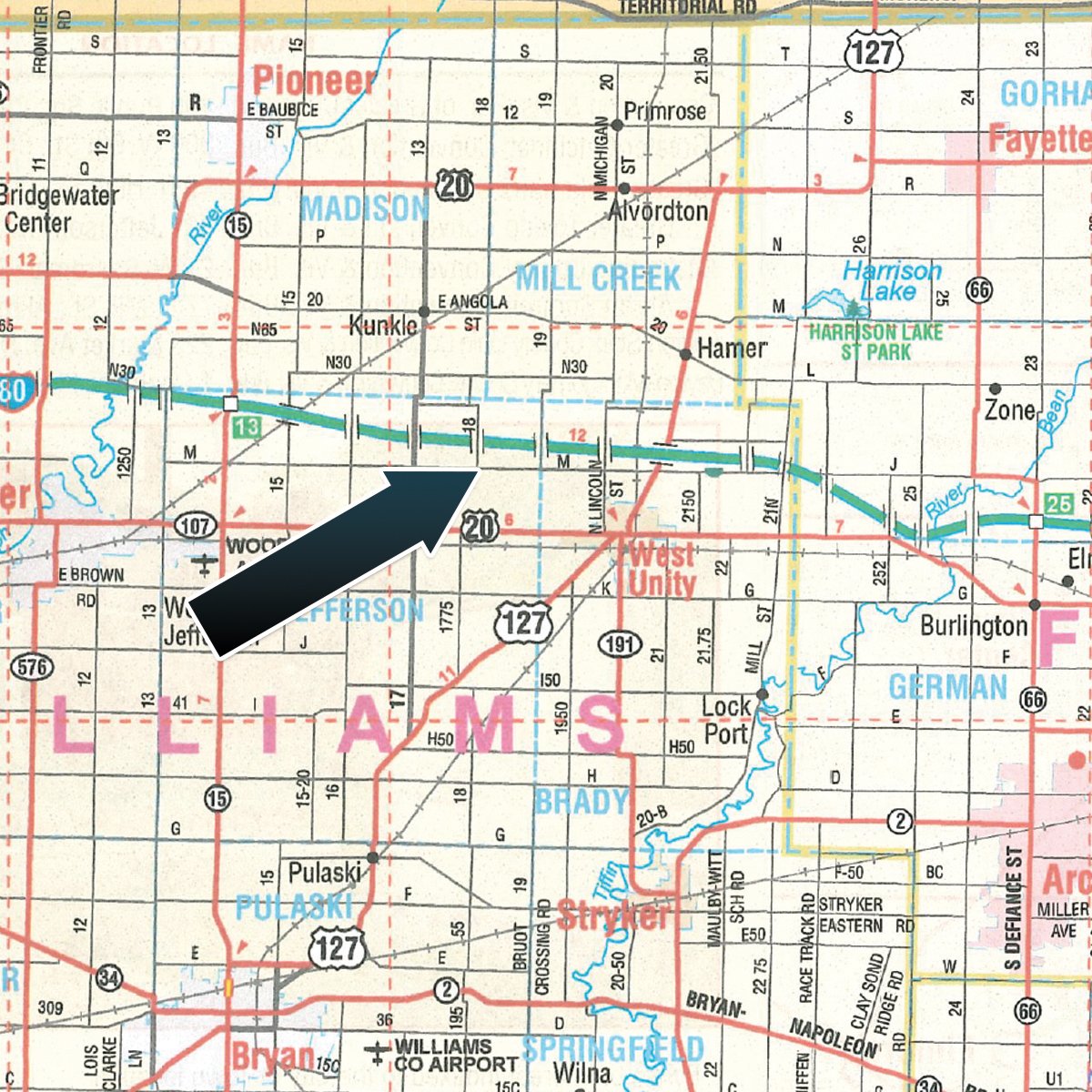Area map - FARM EQUIPMENT AUCTION IN WILLIAMS COUNTY, OHIO