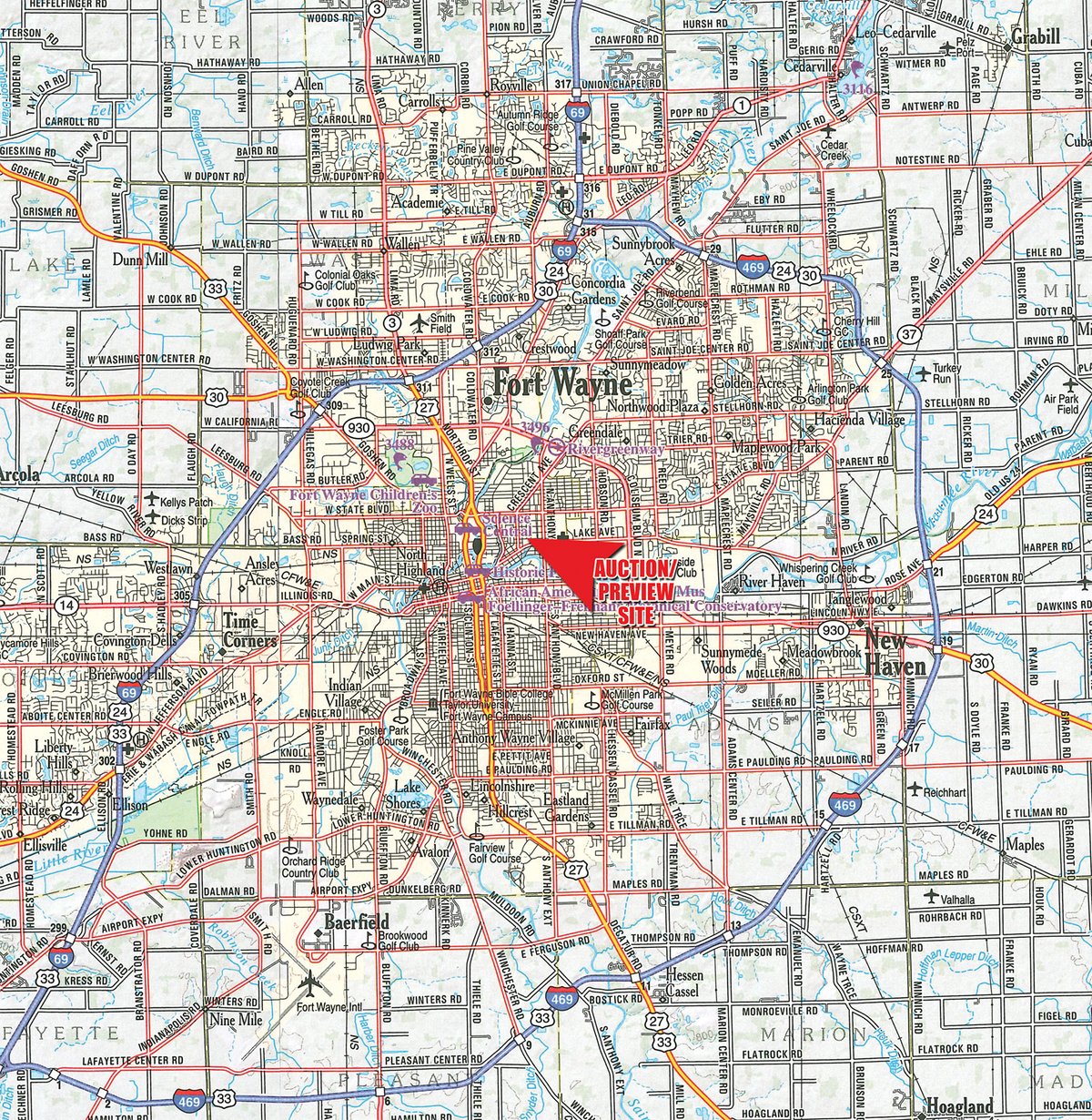 Area map - TIMED ONLINE PERSONAL PROPERTY AUCTION IN ALLEN COUNTY, INDIANA