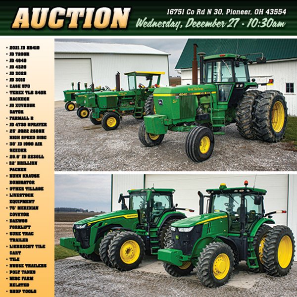 FARM EQUIPMENT AUCTION IN WILLIAMS COUNTY, OHIO