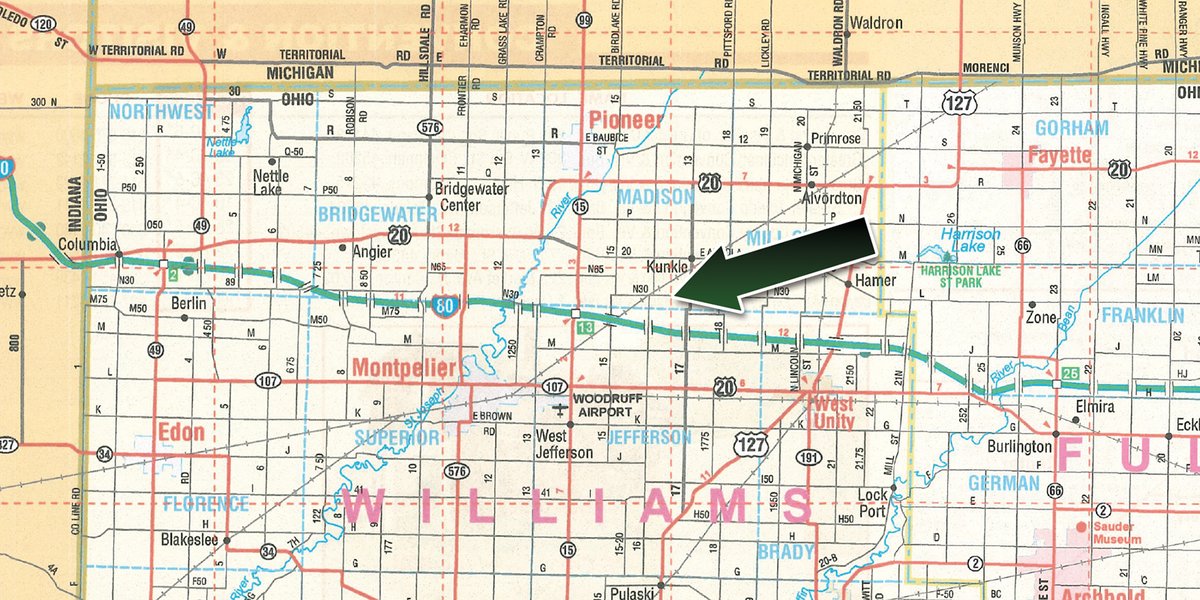 Area map - FARM EQUIPMENT AUCTION IN WILLIAMS COUNTY, OHIO