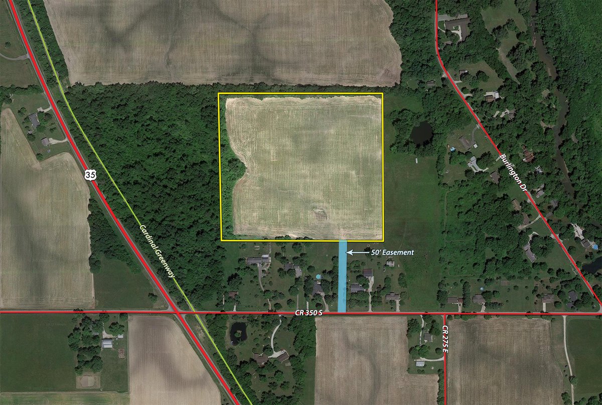 Tract map - LAND FOR SALE - 20+/- ACRES IN DELAWARE COUNTY, INDIANA