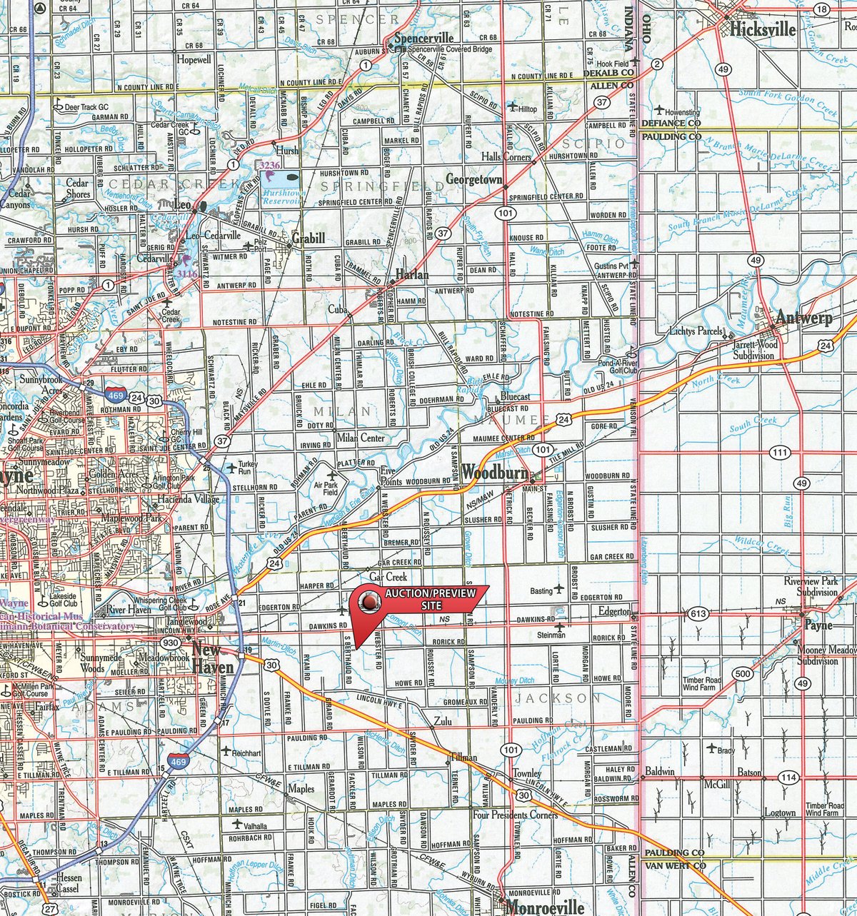 Area map - TIMED ONLINE ONLY PERSONAL PROPERTY AUCTION IN ALLEN COUNTY, INDIANA