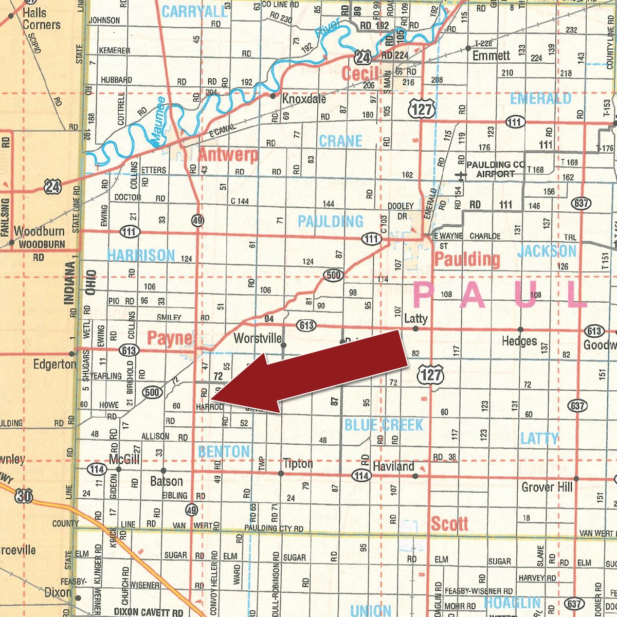 Area map - FARM EQUIPMENT AUCTION IN PAULDING COUNTY, OHIO