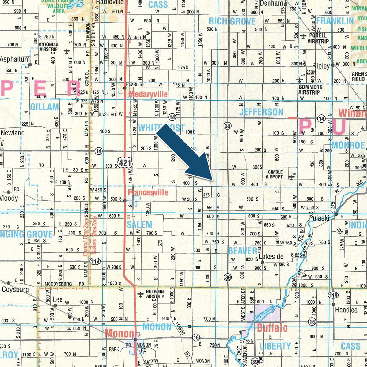 Area map - FARM EQUIPMENT AUCTION IN PULASKI COUNTY, INDIANA