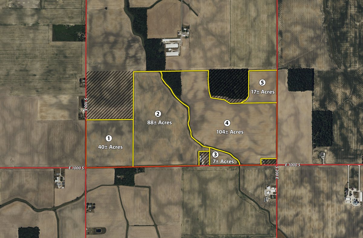 Tracts 1-5 - **CANCELED** LAND AUCTION - 256+/- ACRES OFFERED IN 5 TRACTS IN WELLS COUNTY, INDIANA
